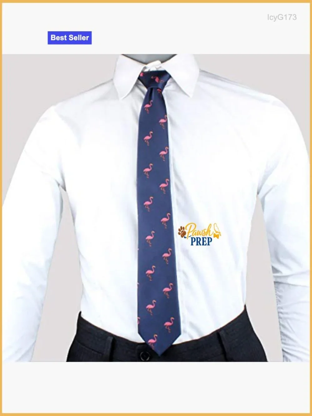 Skinny Microfiber Necktie with Bird Pattern for Weddings and Work